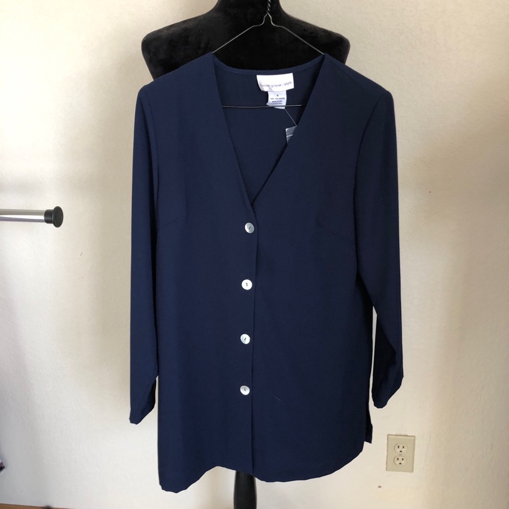 Susan Graver Midnight Blue Blouse